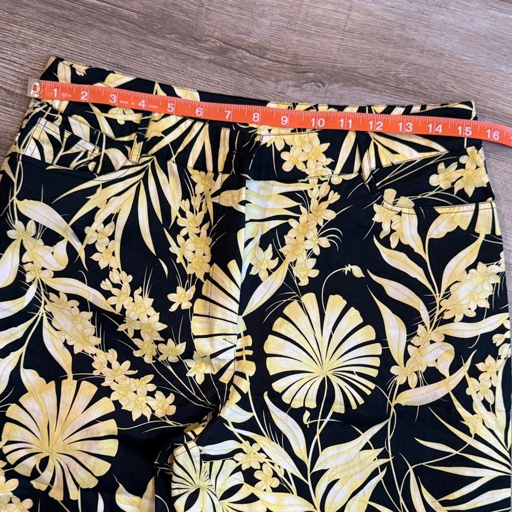 Averardo Bessi Floral Black and Yellow Pants Size 12 - Picture 6 of 10